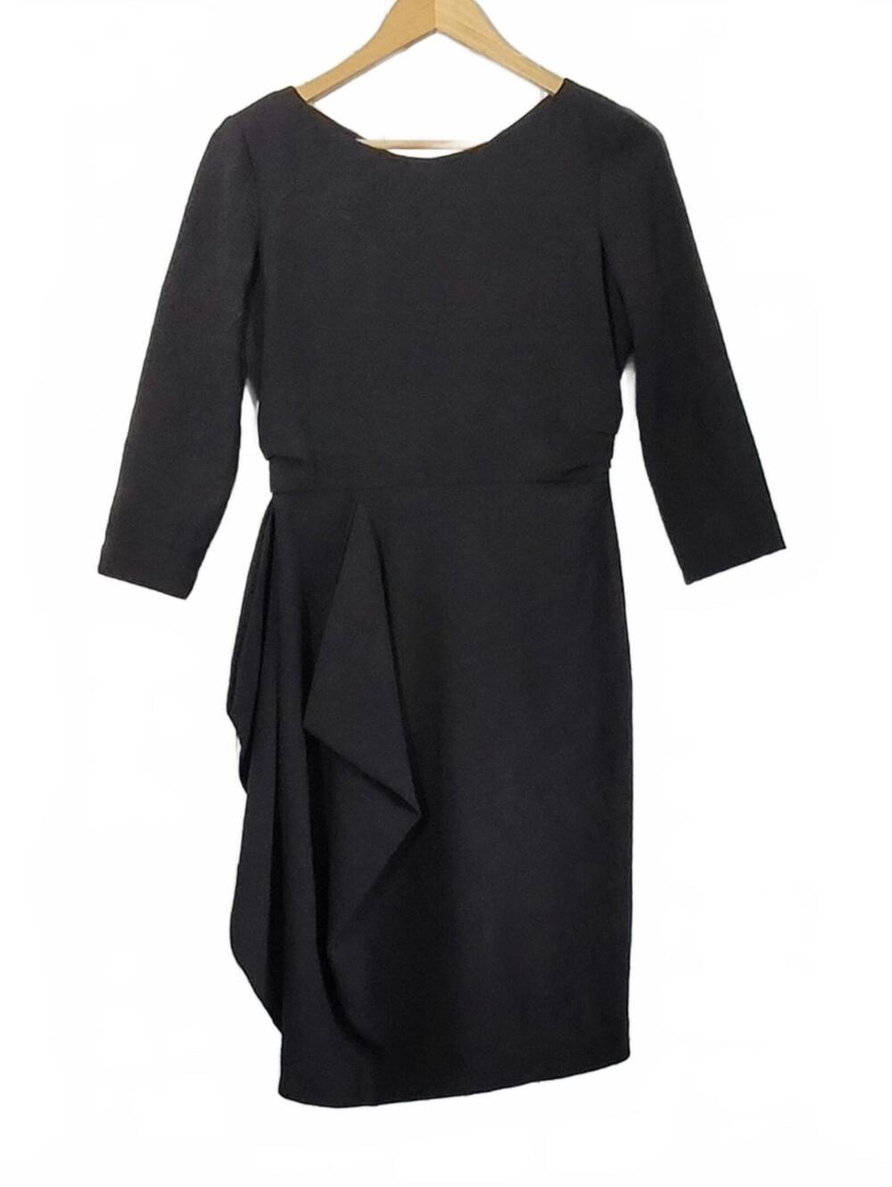 MARK & JAMES BADGLEY MISCHKA Black 3/4 Sleeve Cocktail Sheath Dress Lined Side D